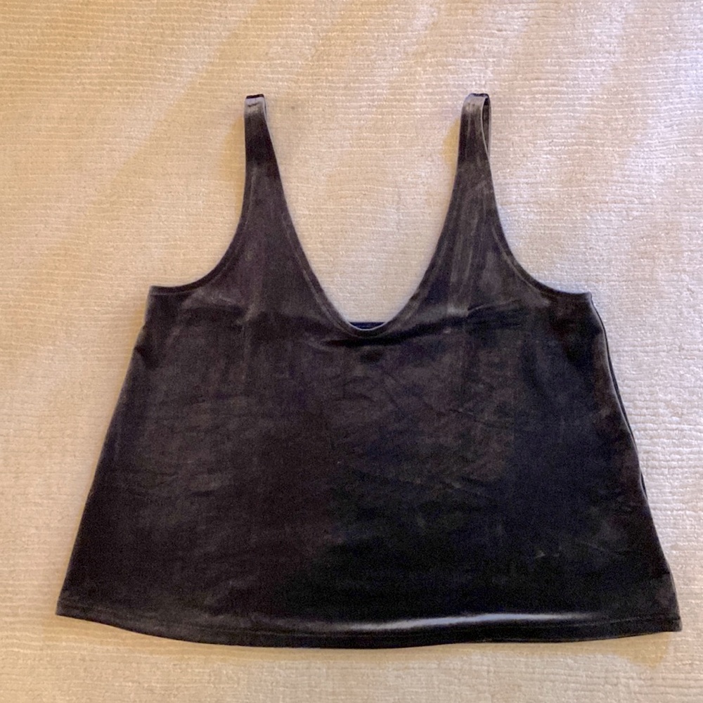 Madewell grey/silver velvet tank top